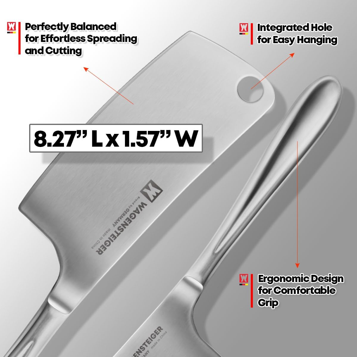 100% Stainless Steel Butter Knife Spreader, Cocktail Cheese Knife for Condiments, Jam, Pastry & Butter, Ergonomic Handle Design, Perfect for Cutting or Spreading Cheese & Butter