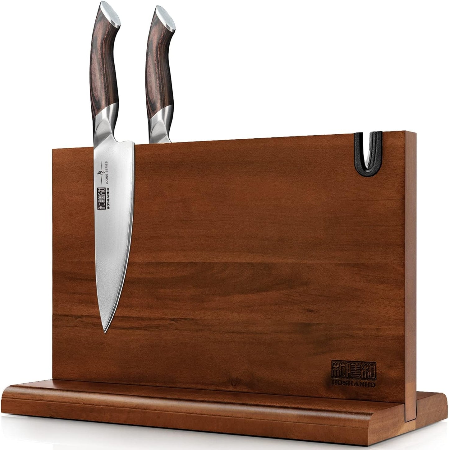 6 Inch Deba Knife, Japanese VG10 High Carbon Steel Kitchen Knife for Sushi Sashimi & Magnetic Knife Block 14 x 10 Inches, Double Sided Magnetic Knife Holder