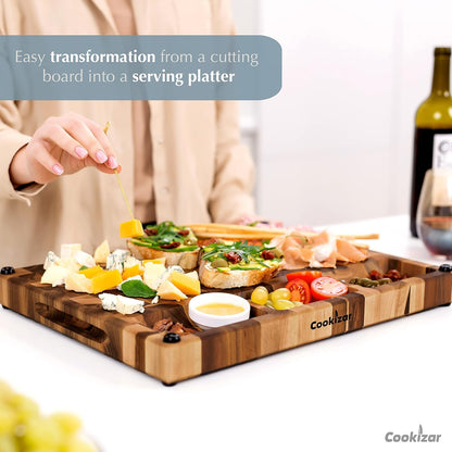 Walnut Cutting Boards for Kitchen End Grain Cutting Board - Chopping Board Wood Cutting Board - Wooden Butcher Block Cutting Board, Meat Cutting Board with Juice Groove EBC