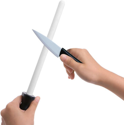 8" Knife Sharpener Rod, Gourmet Blade Sharpening Stick with ABS Handle - Honing Steel for Kitchen, Home or Hunting - Chef Hunter Polishing Tool