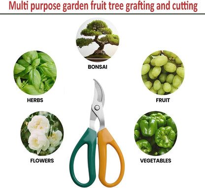 Garden Scissors, Stainless Steel Garden Bonsai Pruning Shears, Anti-Slip Softgrip SnipGardening Tools Garden Shears for Plants Herb (Modern)