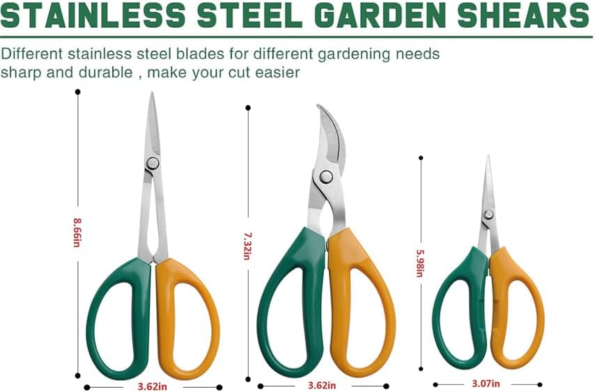Garden Scissors, Stainless Steel Garden Bonsai Pruning Shears, Anti-Slip Softgrip SnipGardening Tools Garden Shears for Plants Herb (Modern)
