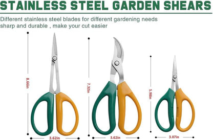Garden Scissors, Stainless Steel Garden Bonsai Pruning Shears, Anti-Slip Softgrip SnipGardening Tools Garden Shears for Plants Herb (Modern)