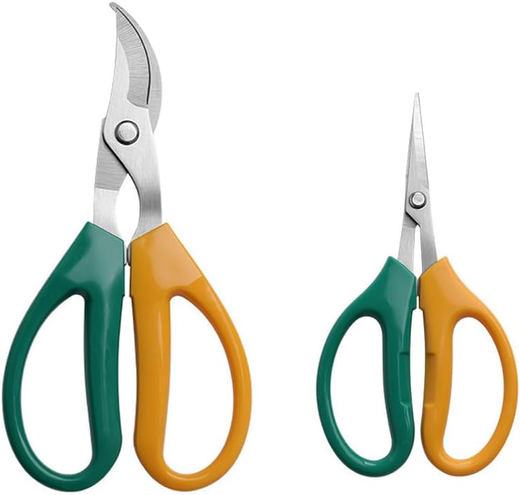 Garden Scissors, Stainless Steel Garden Bonsai Pruning Shears, Anti-Slip Softgrip SnipGardening Tools Garden Shears for Plants Herb (Modern)