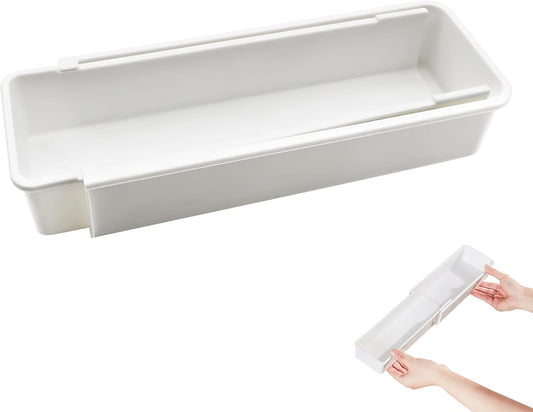 Expandable Drawer Organizer for Deep Drawers, Adjustable Sliding Tray for Kitchen Utensils, Cooking Tools and Small Accessories