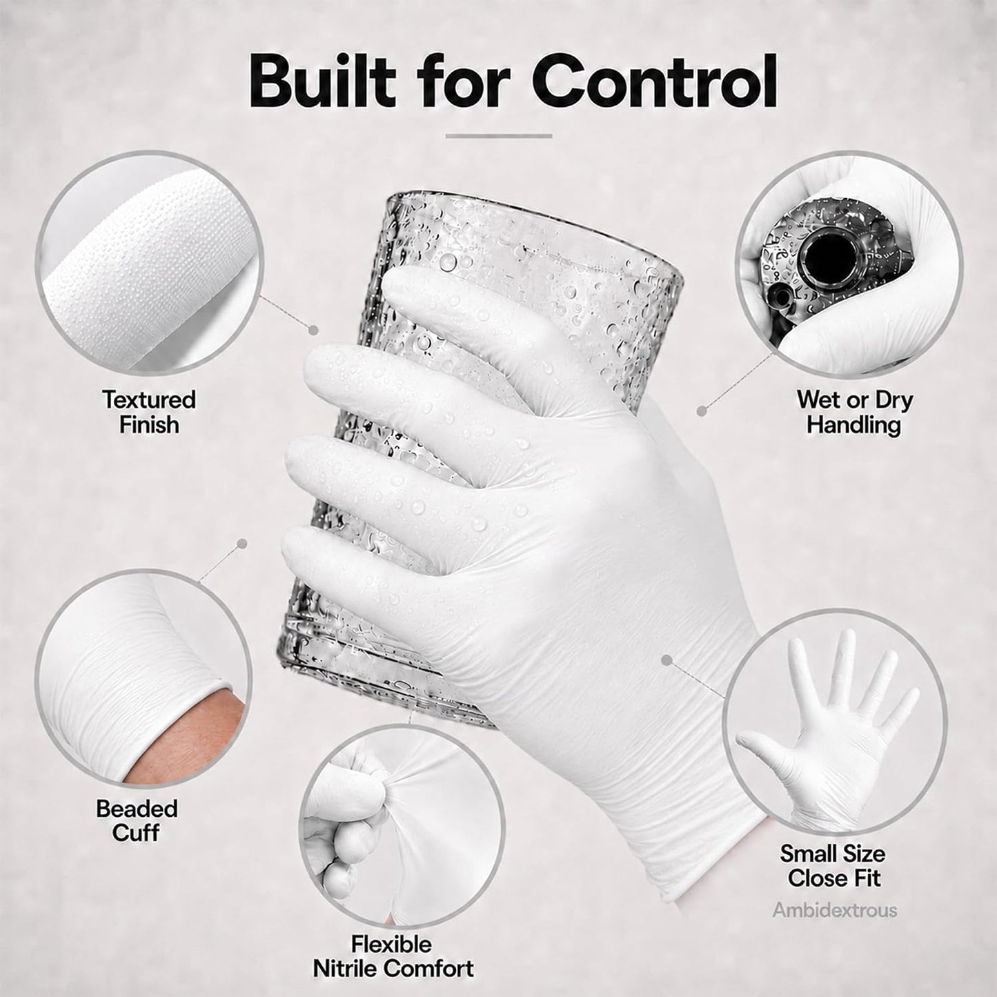 ForPro Disposable Nitrile Gloves, Chemical Resistant, Powder-Free, Latex-Free, Non-Sterile, Food Safe, 4 Mil