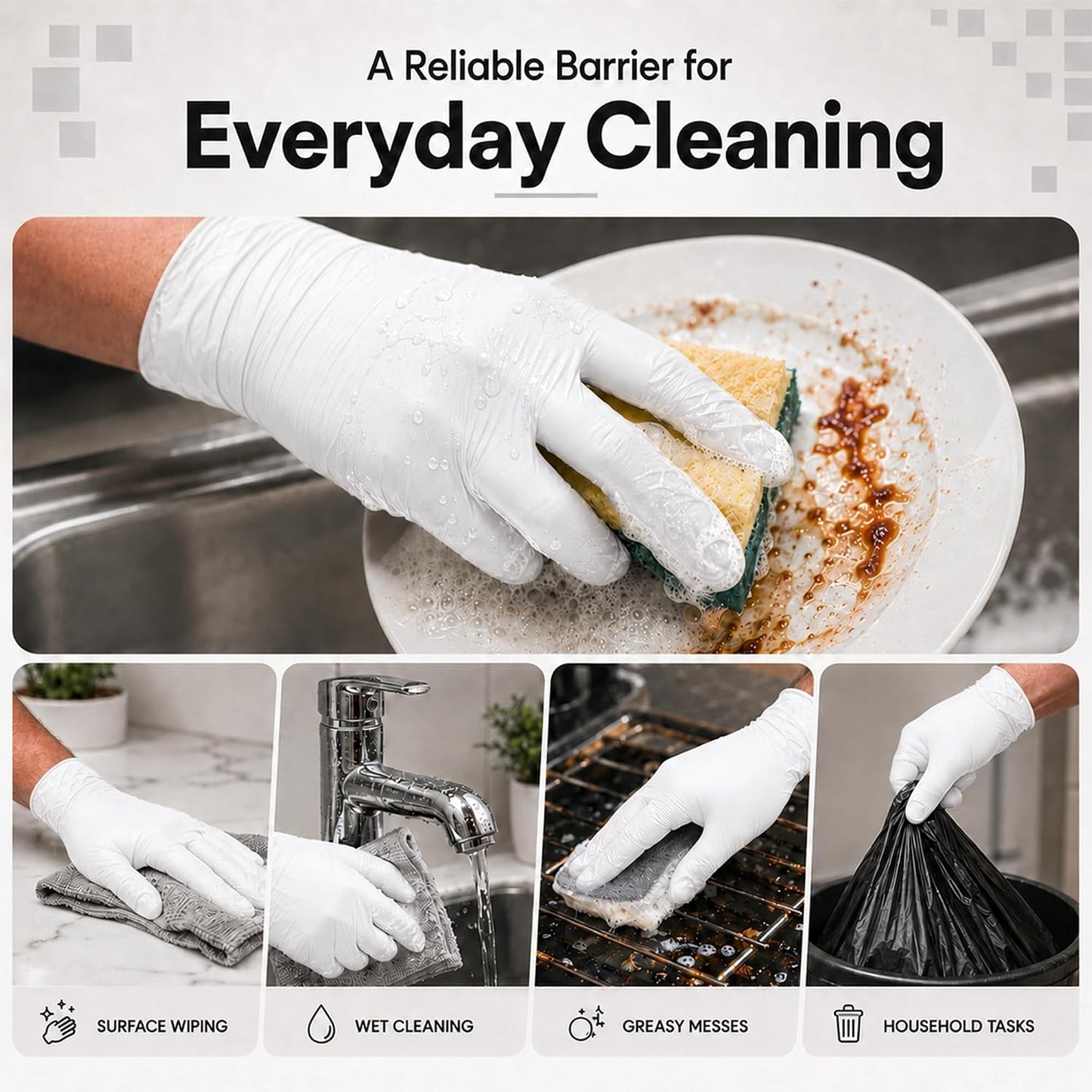 ForPro Disposable Nitrile Gloves, Chemical Resistant, Powder-Free, Latex-Free, Non-Sterile, Food Safe, 4 Mil