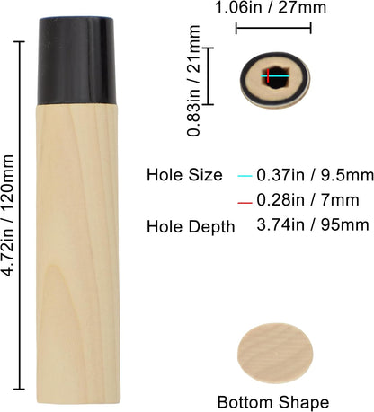 Knife Handle Japanese Chef Repair Natural Wood Replacement Deba (Deba-1) | You can replace the handle of a dirty or broken japanese chef knife after using it for many years