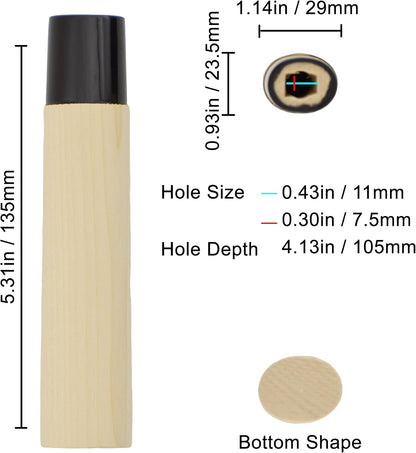Knife Handle Japanese Chef Repair Natural Wood Replacement Deba (Deba-1) | You can replace the handle of a dirty or broken japanese chef knife after using it for many years