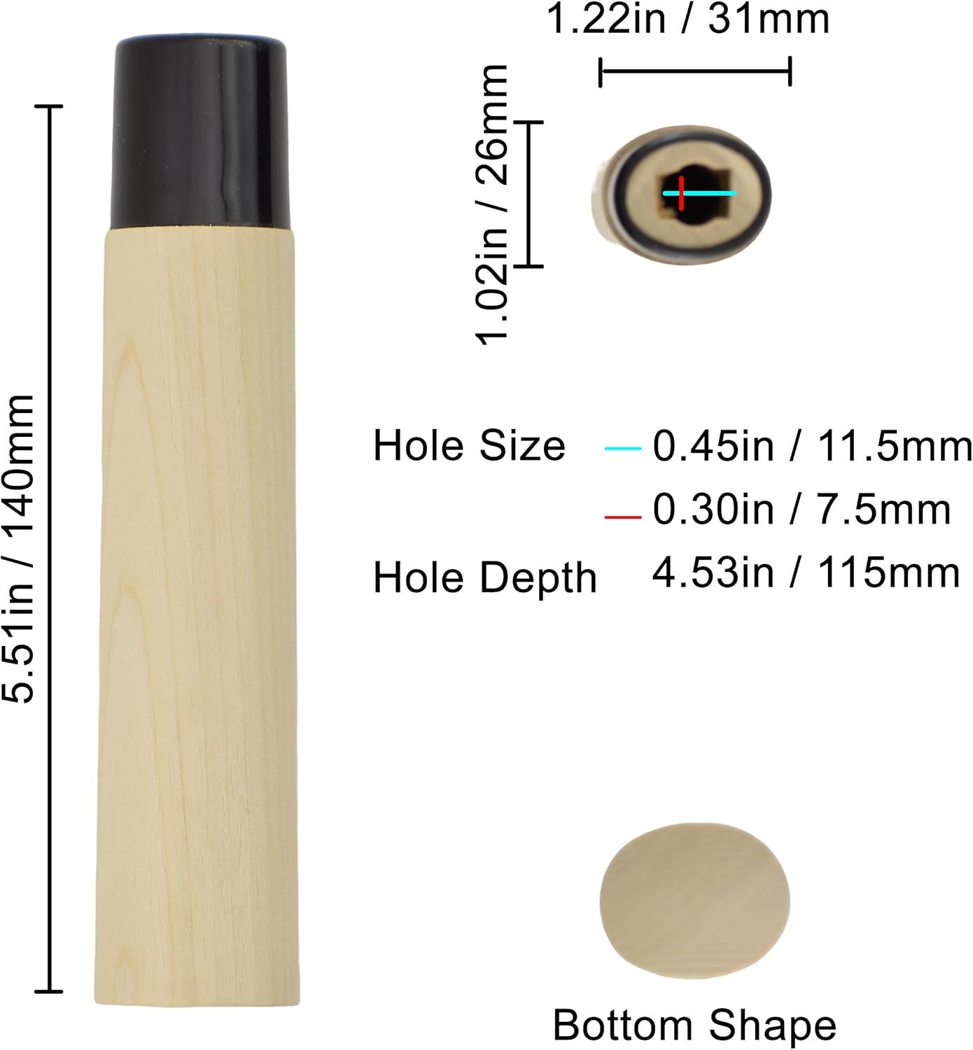Knife Handle Japanese Chef Repair Natural Wood Replacement Deba (Deba-1) | You can replace the handle of a dirty or broken japanese chef knife after using it for many years