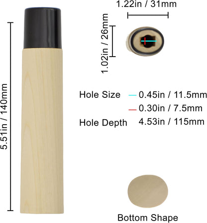 Knife Handle Japanese Chef Repair Natural Wood Replacement Deba (Deba-1) | You can replace the handle of a dirty or broken japanese chef knife after using it for many years