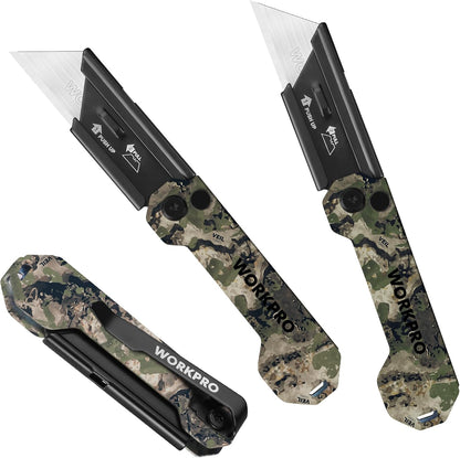 3-Pack Camo Folding Utility Knife Set