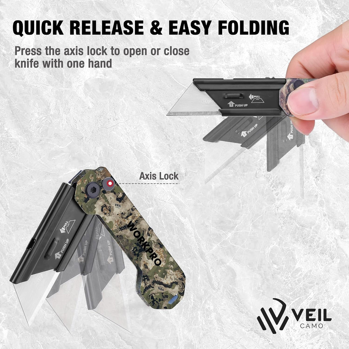 3-Pack Camo Folding Utility Knife Set