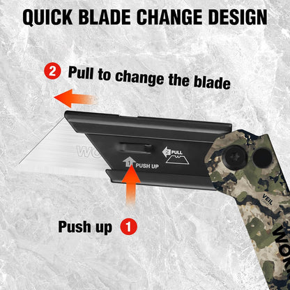 3-Pack Camo Folding Utility Knife Set