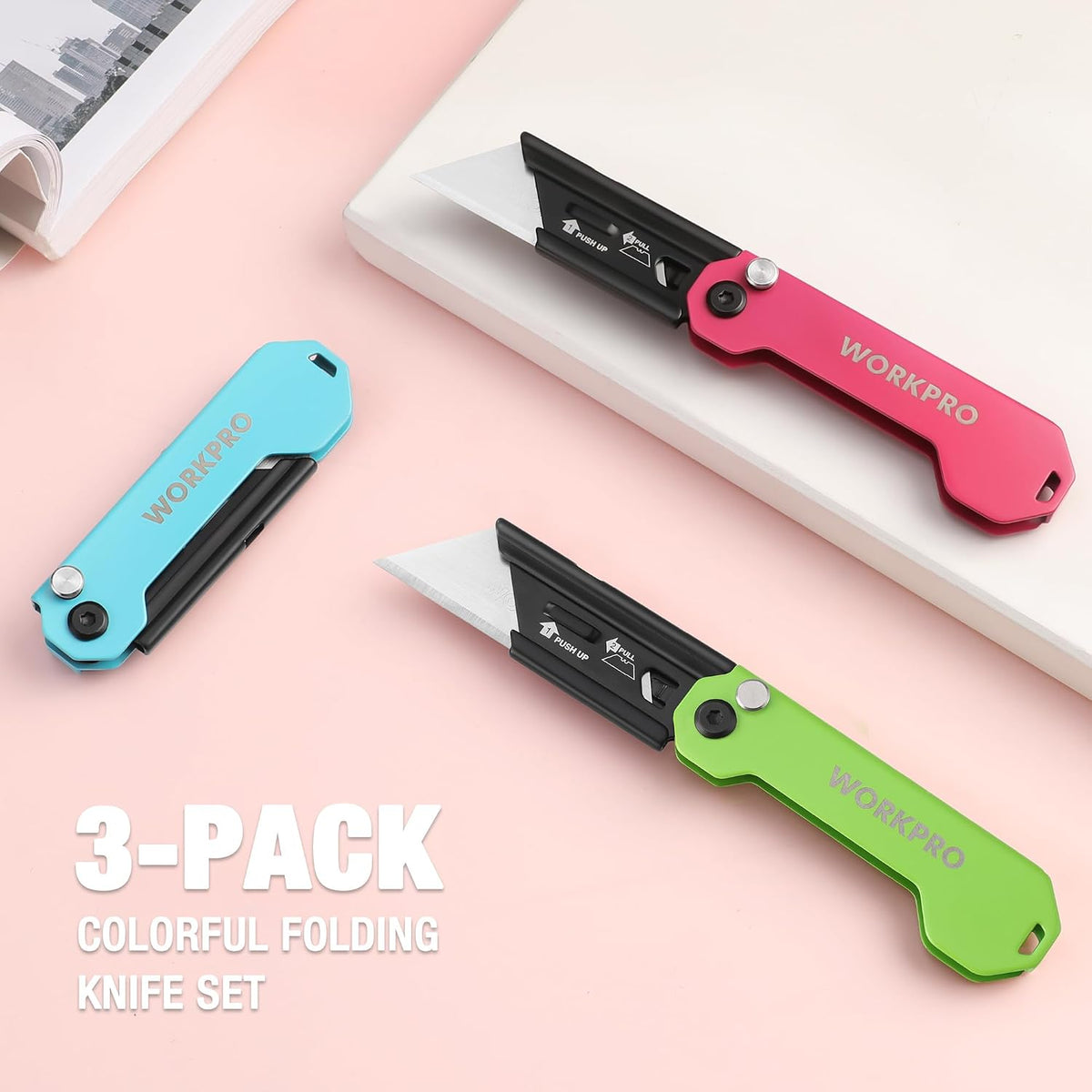 3-Pack Camo Folding Utility Knife Set