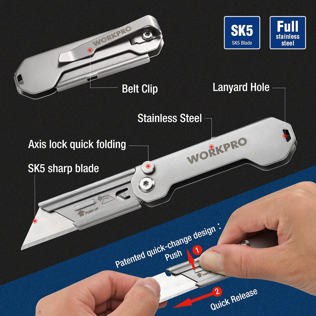 3-Pack Camo Folding Utility Knife Set