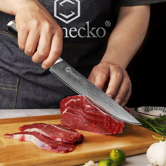 Damascus Kitchen Knife 8 Inch Carving Knife for Meat Slicing Knife Japanese VG10 Steel,Full Tang