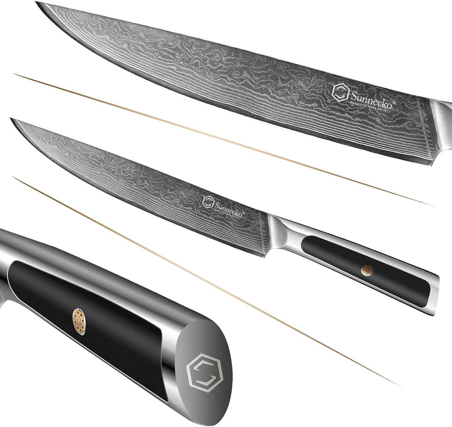 Damascus Kitchen Knife 8 Inch Carving Knife for Meat Slicing Knife Japanese VG10 Steel,Full Tang