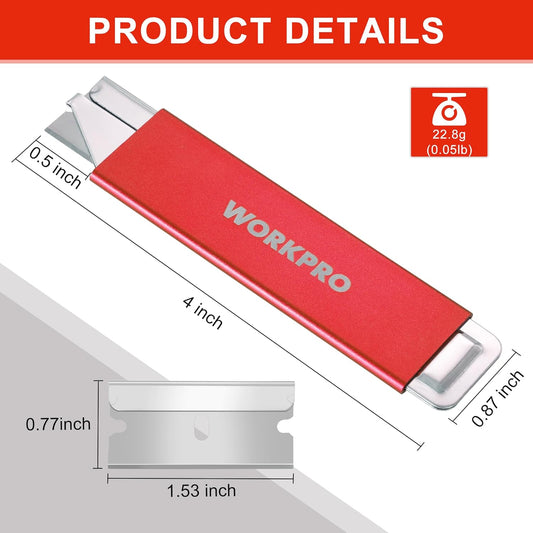 12-Pack Box Cutter Retractable, Red | Utility Knife with Single Edge Razor Blade - Razor Knife Box Opener Cardboard Cutter with Metal Sheathes