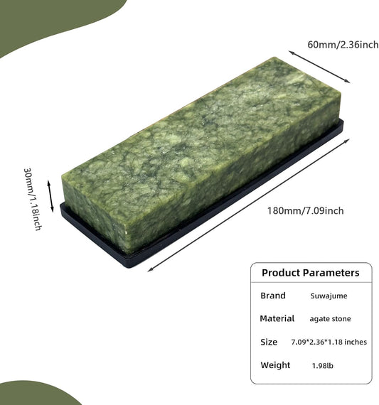 Knife Sharpening Stone,10000 Grit Whetstone Final Fine Polishing Natural Green Honing Oilstone for Knives Tools,Cutting Tools 180 * 60 * 30mm (A)