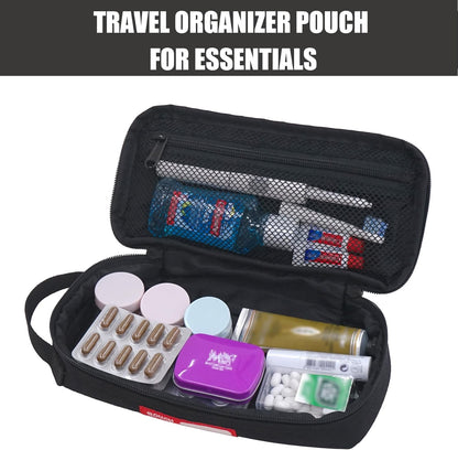 Rough Enough Small Tool Bag Pouch, Compact EDC Organizer | 9"x4"x1.7", YKK Zipper, 3mm Foam Padding, Carabiner and Keychain, Holds Tools, Cables, Multimeter, For Travel, Car, DIY