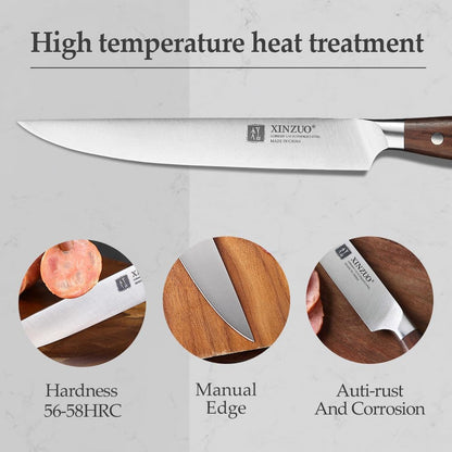 Meat Cleaver Knife, 7 Inches German Stainless Steel Chef Cleaver Knife,Vegetable Meat Cleaver,Multifunction Chopper Butcher Knife,Chinese Chef Knife, Ultra Sharp, Red Sandalwood Handle