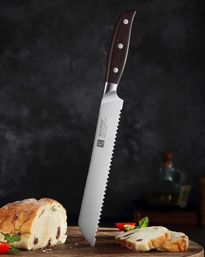 Meat Cleaver Knife, 7 Inches German Stainless Steel Chef Cleaver Knife,Vegetable Meat Cleaver,Multifunction Chopper Butcher Knife,Chinese Chef Knife, Ultra Sharp, Red Sandalwood Handle