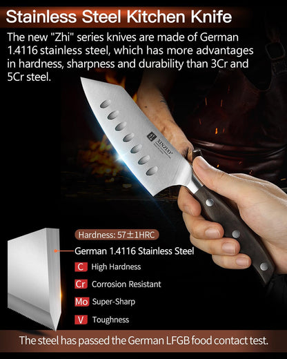 Meat Cleaver Knife, 7 Inches German Stainless Steel Chef Cleaver Knife,Vegetable Meat Cleaver,Multifunction Chopper Butcher Knife,Chinese Chef Knife, Ultra Sharp, Red Sandalwood Handle