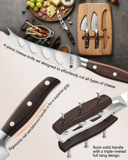 Meat Cleaver Knife, 7 Inches German Stainless Steel Chef Cleaver Knife,Vegetable Meat Cleaver,Multifunction Chopper Butcher Knife,Chinese Chef Knife, Ultra Sharp, Red Sandalwood Handle