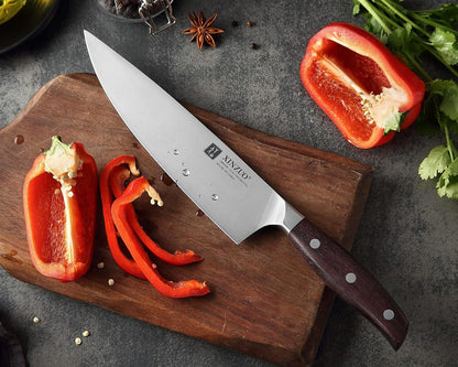 Meat Cleaver Knife, 7 Inches German Stainless Steel Chef Cleaver Knife,Vegetable Meat Cleaver,Multifunction Chopper Butcher Knife,Chinese Chef Knife, Ultra Sharp, Red Sandalwood Handle