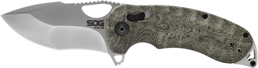 Kiku Quick-Opening Sharp Ambidextrous Pocket Folding Knives with Linen Micarta Handle | CTS XHP Steel, XR Lock