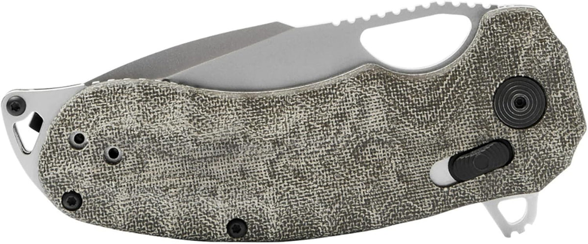 Kiku Quick-Opening Sharp Ambidextrous Pocket Folding Knives with Linen Micarta Handle | CTS XHP Steel, XR Lock