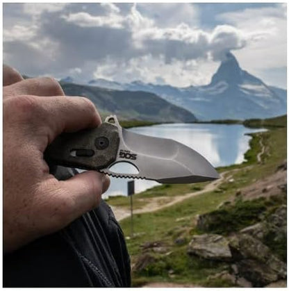 Kiku Quick-Opening Sharp Ambidextrous Pocket Folding Knives with Linen Micarta Handle | CTS XHP Steel, XR Lock