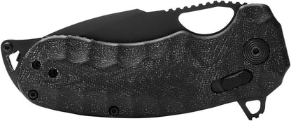 Kiku Quick-Opening Sharp Ambidextrous Pocket Folding Knives with Linen Micarta Handle | CTS XHP Steel, XR Lock