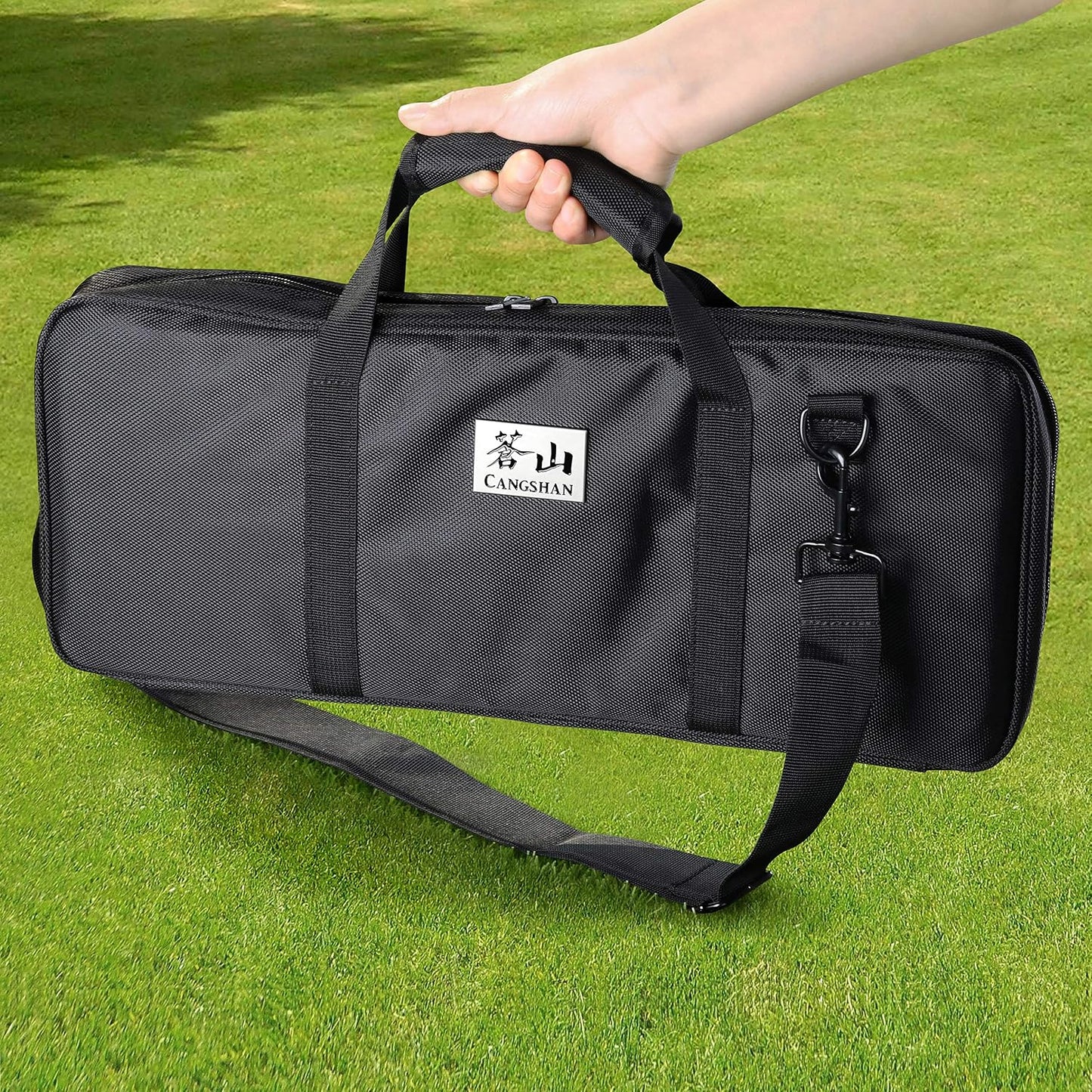 Cangshan 1023770 7-Piece Cut-Resistant Nylon Cutlery Knife Bag with Strap, Bag Only (CUTLERY NOT INCLUDED)