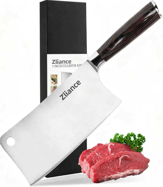 Cleaver Knife 12 Inch–Ultra Sharp High Carbon Stainless Steel Meat & Vegetable Cleaver, Heavy Duty Bone Chopper, Professional Butcher Knife with Ergonomic Full Tang Handle for Restaurant & Home