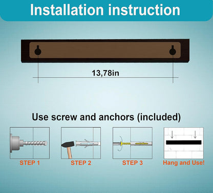 12 Inch Brown Knife Magnetic Strip Use as Magnetic Knife Holder for Wall - Magnetic Knife Strip - Kitchen Magnetic Knife Bar Rack