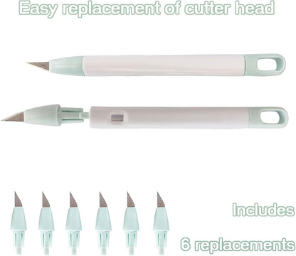 Precision Craft Knife Set, 7-Piece Hobby Knife Kit with Case, Includes 6 Replaceable Blades, Ideal for Crafting, Scrapbooking, Rubber Stamps & DIY Projects