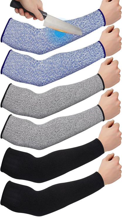 3 Pairs Cut Resistant Arm Sleeves Level 5 Arm Guard Protectors for Welding Gardening Kitchen Thin Skin Bruising Forearm