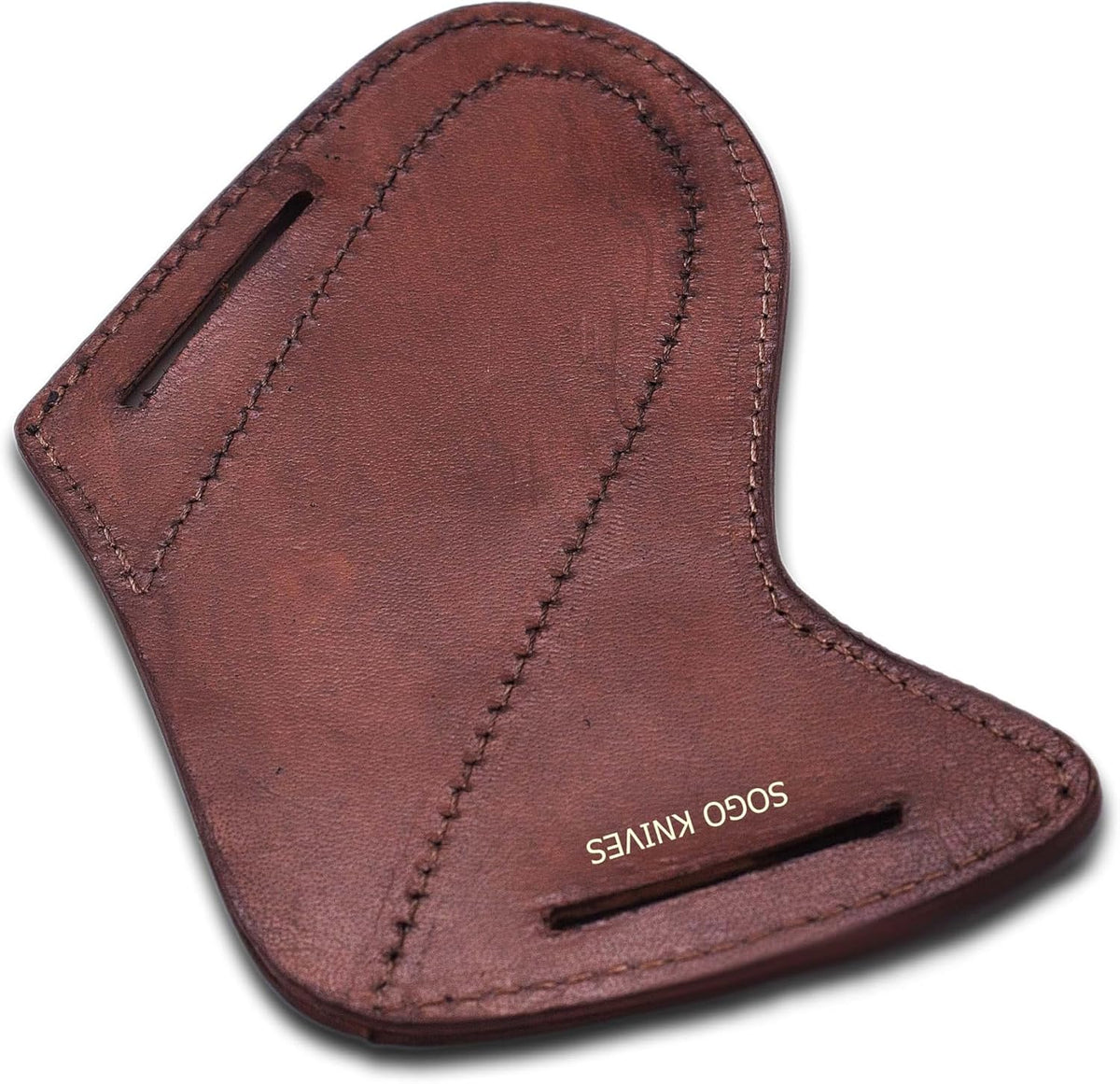 Leather Knife Sheath For Belt, Slanted Pancake Sheath, Tooled Leather Sheath, Beautiful Cow Boy Bull Cutter Knife Cover 100% Real Cross Draw sheath (BROWN)