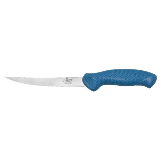 6" AquaTuff Curved Boning Saltwater & Freshwater Zirconium Bonding Fish Filleting Knife with Weather-Resistant Non-Slip Grip & Blade Cover