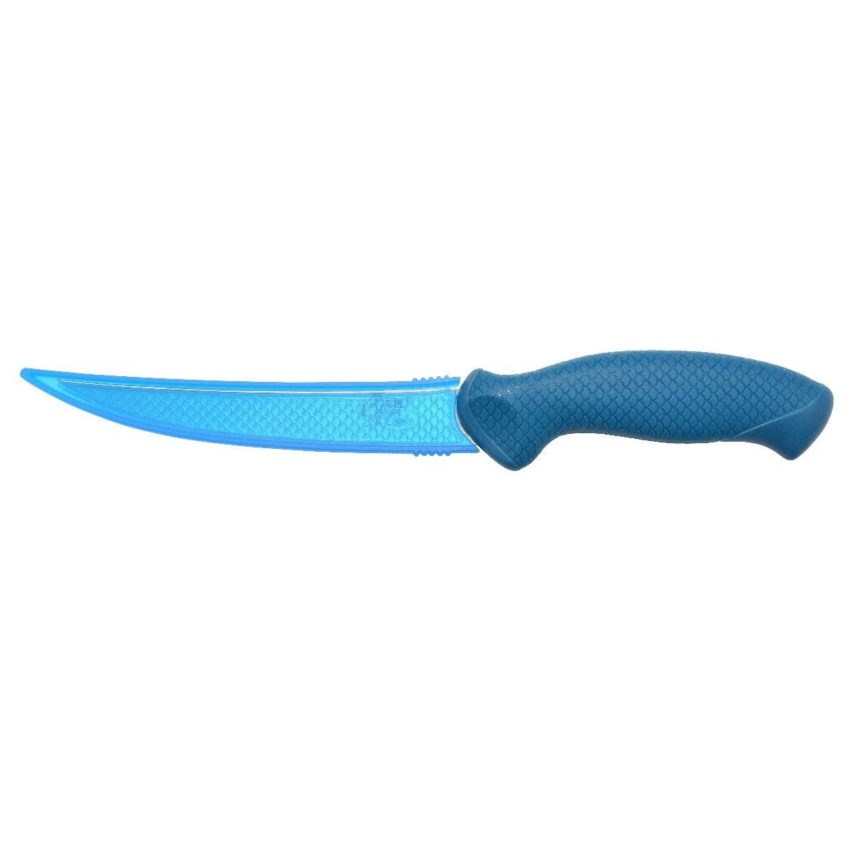 6" AquaTuff Curved Boning Saltwater & Freshwater Zirconium Bonding Fish Filleting Knife with Weather-Resistant Non-Slip Grip & Blade Cover