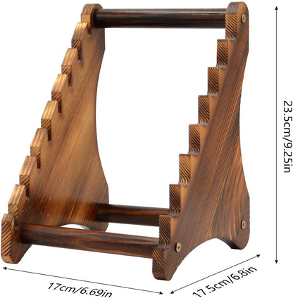 Knife Block, Wood Fixed Blade Knife Collection Display Stand Holder, Knife Holder Knife Wooden Display Case for Fixed Knife Series Display, Maximum 8 Knives