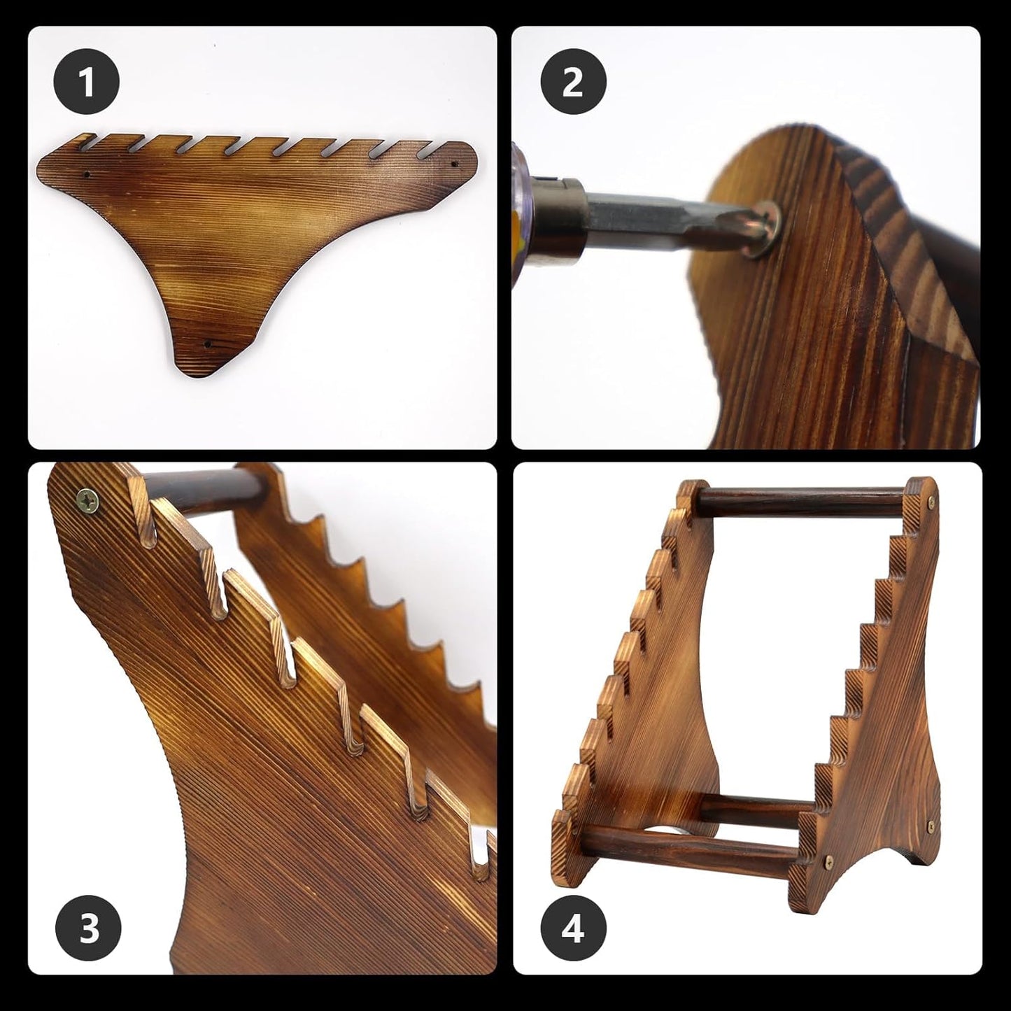 Knife Block, Wood Fixed Blade Knife Collection Display Stand Holder, Knife Holder Knife Wooden Display Case for Fixed Knife Series Display, Maximum 8 Knives