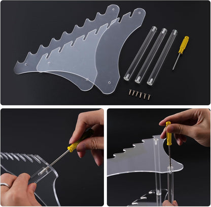 Knife Block, Wood Fixed Blade Knife Collection Display Stand Holder, Knife Holder Knife Wooden Display Case for Fixed Knife Series Display, Maximum 8 Knives