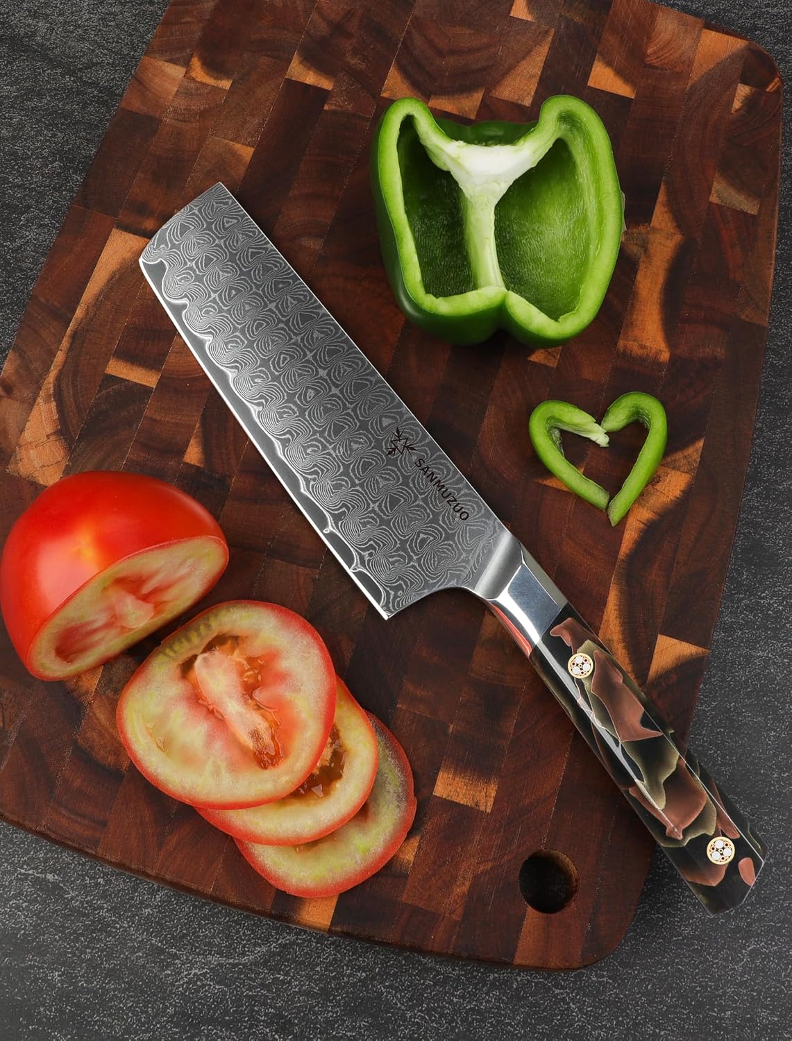 Bird Beak Paring Knife 3.5 Inch, Professional Kitchen Peeling Knife, Ultra Sharp Damascus Powder Steel with Full-tang Resin Handle, Bi Series