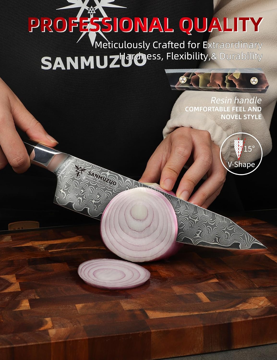 Bird Beak Paring Knife 3.5 Inch, Professional Kitchen Peeling Knife, Ultra Sharp Damascus Powder Steel with Full-tang Resin Handle, Bi Series