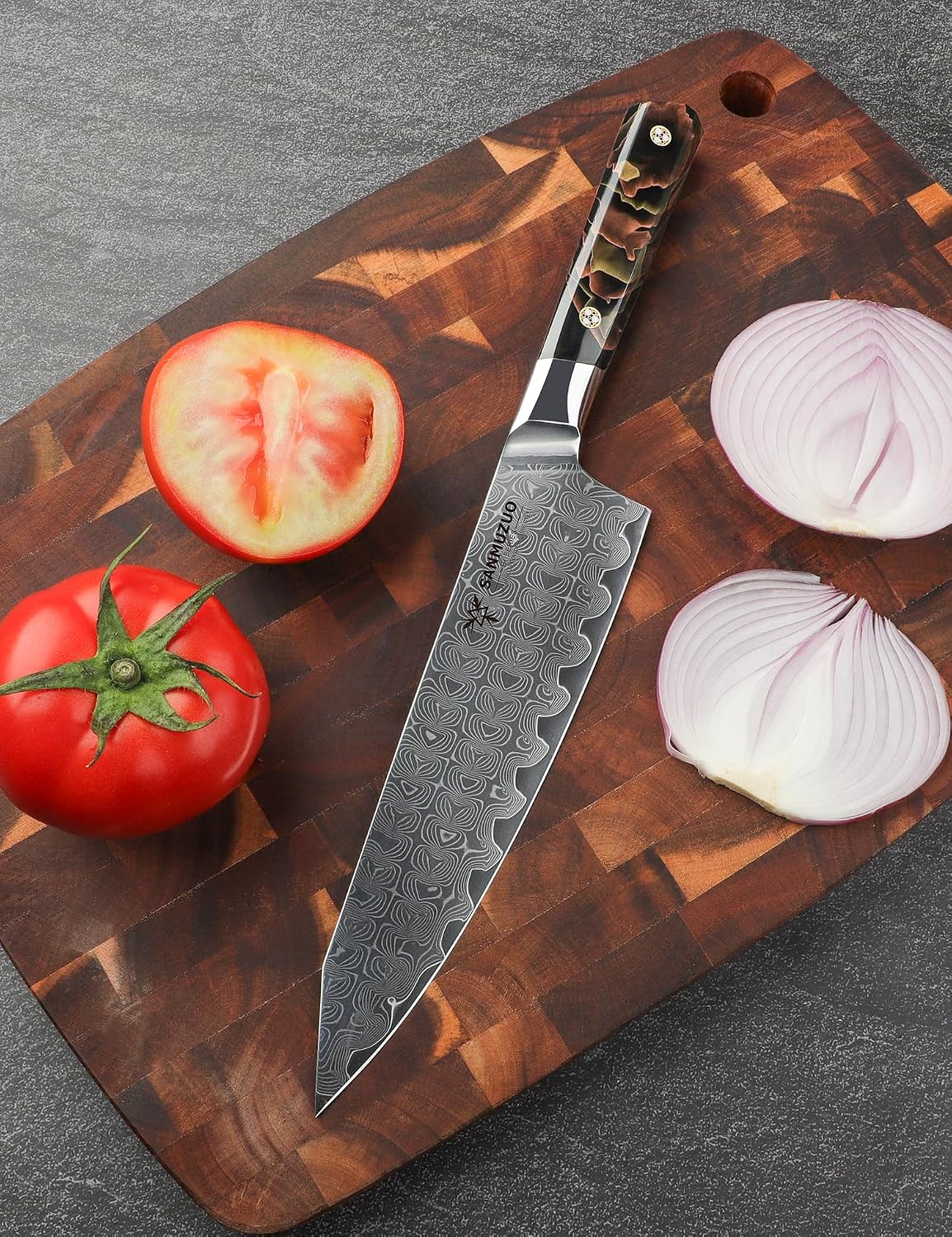 Bird Beak Paring Knife 3.5 Inch, Professional Kitchen Peeling Knife, Ultra Sharp Damascus Powder Steel with Full-tang Resin Handle, Bi Series