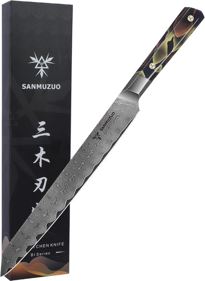 Bird Beak Paring Knife 3.5 Inch, Professional Kitchen Peeling Knife, Ultra Sharp Damascus Powder Steel with Full-tang Resin Handle, Bi Series