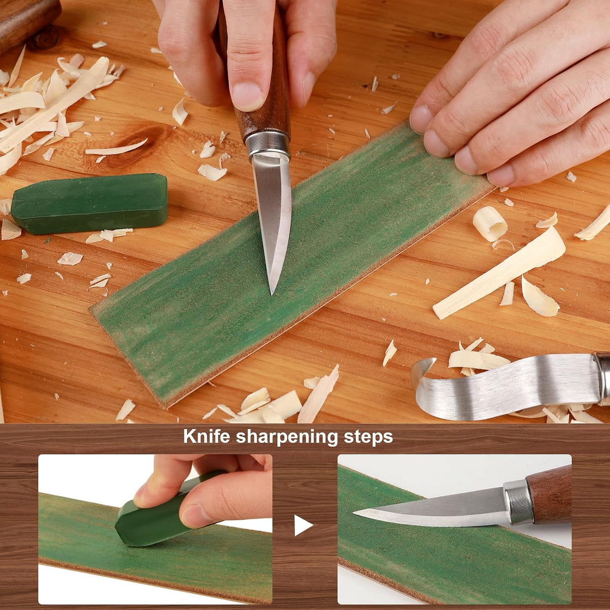 Wood Carving Knifes, (Straight handle Sloyd Carving Knife)